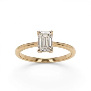 Bague en or jaune 18 carats véritable avec diamant de laboratoire taille émeraude 3 carats, certifié IGI, couleur E, clarté VVS2, pour femme, bijoux fins - Product Image 4