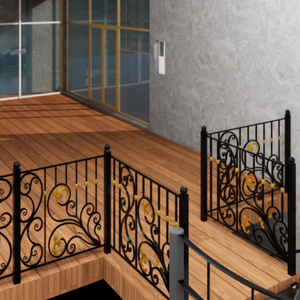 Rampe de balcon en fer forgé de qualité supérieure avec finition thermolaquée, rampe décorative en fer sur mesure pour un design de balcon extérieur moderne - Product Image 2