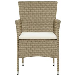 2 pz Poly Rattan Patio sedie Color Beige - Product Image 3