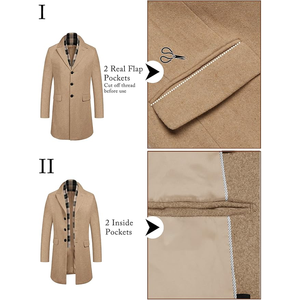 Manteau Trench Élégant en Mélange de Laine pour Homme – Veste d'Hiver Chaude et Longue pour l'Automne – Style Urbain Décontracté et Habillé – Vente en Gros - Product Image 6
