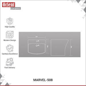 Nouvel arrivage : Lavabo mural en céramique blanche de qualité supérieure, durable, semi-piedestal, pour hôtels et villas - Product Image 3