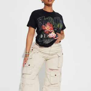 Camisetas de mujer 100% algodón, estilo veraniego, camisetas con logo personalizado, ropa urbana de moda, camisetas oversize a bajo precio. Camisa de Mujer - Product Image 1