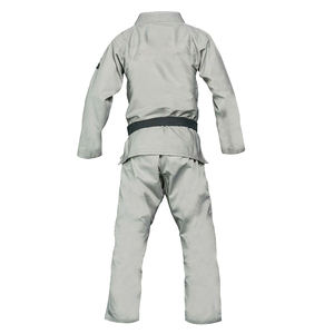 Martial Arts Karate Gi Suits Gray Color <b>Black</b> Belt Cotton Polyester <b>Fabric</b> Fighting Wear Judo Suit for Unisex Washed 340g - Product Image 2
