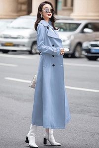 Abrigo Largo de Invierno para Mujer, Ecológico, Ligero, 100% Poliéster, con Doble Botonadura y Solapa, Personalizado OEM - Product Image 2