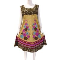 Vestido maxi de verano informal con estampado floral, manga corta, cuello redondo, corte A, holgado, 100% rayón no tejido, dobladillo regular, con bolsillos para uso diario.