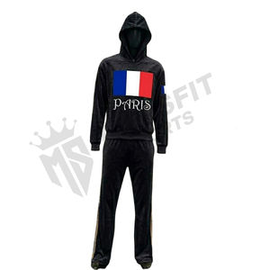 Ensemble de survêtement tendance pour homme avec fermeture éclair, capuche, effet délavé, respirant, épais, pour la course et le jogging - Product Image 6