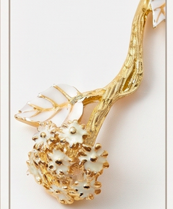 Ensemble de couverts élégants en acier inoxydable avec poignée dorée et motif feuille, lavable au lave-vaisselle, vaisselle de mariage, 3 pièces, ustensiles de service - Product Image 2