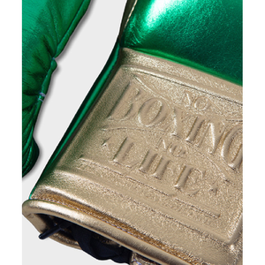 Guantes de Boxeo de Cuero para Entrenamiento Profesional, con Cordones, Absorbentes de Humedad, Aislantes Térmicos, Antideslizantes, Color Verde/Dorado, Unisex, para Exteriores - Product Image 3