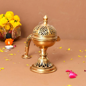 Vintage New Design Pure Brass <b>Incense</b> Burner Handcrafted <b>Incense</b> <b>Holder</b> for Meditation and Aromatic Use Wholesale From India - Product Image 4