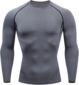 เสื้อรัดกล้ามเนื้อสำหรับออกกำลังกาย MMA BJJ สำหรับผู้ใหญ่ ยูนิเซ็กซ์ ผ้ายืดสแปนเด็กซ์/คอตตอน แขนยาว ย้อมสีทั้งตัว ป้องกันรังสียูวี UPF50+ แห้งเร็ว 220 กรัม - Product Image 3