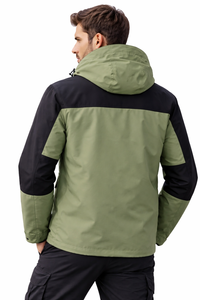 Unisex Windproof Breathable <b>Waterproof</b> Zipper <b>Thin</b> Long Hooded Winter Sports Windbreaker <b>Jacket</b> for Men Women Outdoor Uniform - Product Image 2