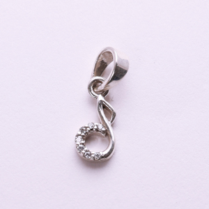 Collier avec pendentif en forme de note de musique en argent sterling 925 avec pierres CZ transparentes, colliers pour femmes, cadeau de fiançailles, bijoux de mariage en vrac - Product Image 1