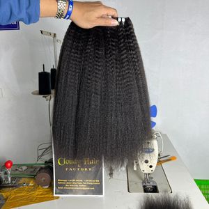 Afro Kinky Straight Cutícula alineada Cabello humano Yaki Kinky Straight Bundles Extensiones de cabello humano - Product Image 3