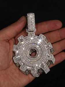 Colgante de Plata de Ley 925 con Moissanita VVS/D, Estilo Hiphop 3D Iced Out, Alta Demanda, Mejor Precio en India - Product Image 3