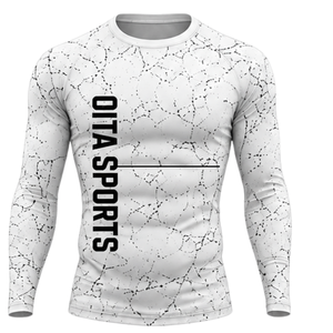 Ensemble de vêtements de sport pour homme, manches longues et leggings, blanc, performance active, entraînement, compression, fitness, gym, sportswear, entraînement athlétique - Product Image 3