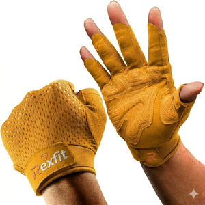 Rexfit Half Finger Gym <b>Gloves</b> Mesh Breathable Training <b>Weight</b> Lifting Unisex Pink Premium Gym <b>Gloves</b> with Palm Cushion Workout - Product Image 5