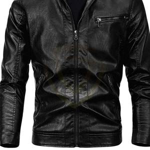 Chaqueta de Cuero de Alta Calidad para Hombre, Diseño Personalizable y Moderno con Logotipo Frontal, Chaqueta de Cuero Resistente al Viento, Venta al Por Mayor - Product Image 5