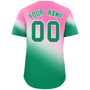 เสื้อเบสบอลผู้ชายโลโก้แบบกำหนดเอง พิมพ์ลายไล่สีแบบ Sublimation เต็มตัว ผ้าโพลีเอสเตอร์ 100% ระบายอากาศได้ดี ชุดฝึกซ้อมทีม - Product Image 3