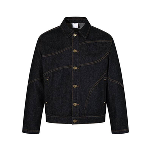 Chaquetas Vaqueras para Hombre con MOQ Bajo, Chaqueta Azul Casual con Bolsillo en el Pecho para Boutiques - Product Image 1