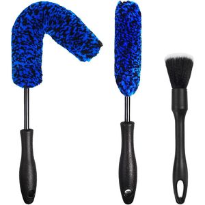 Kit di 3 Spazzole Flessibili e Resistenti per Lavaggio Auto, per Pulizia di Ruote, Pneumatici e Cerchioni, Spazzole per Detailing Auto - Product Image 1