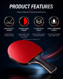 Palas de Tenis de Mesa REGAIL de 7 Capas de Madera de Álamo Negro, 3 Estrellas, Juego de Alto Rendimiento con Gomas Premium y Empuñadura Recta - Product Image 5