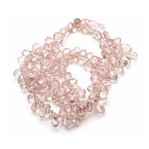 Perles de quartz rose naturel facettées en forme de goutte, perles de pierres précieuses Briolette de haute qualité, 225 pièces, 990 carats, marque RUHAN GEMS - Product Image 1