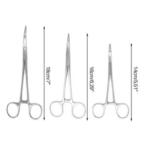 คีมหนีบห้ามเลือดปลายโค้งทำจากเหล็กกล้าไร้สนิมทางการแพทย์ 1 ชิ้น ขนาด 14/16/18 ซม. คีมผ่าตัด กรรไกรผ่าตัด - Product Image 5