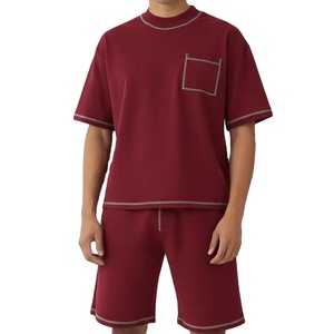 Nouveaux ensembles décontractés pour hommes : T-shirt à manches courtes et short, ensemble de survêtement uni, vêtements de marque pour hommes, ensembles 2 pièces - Product Image 1