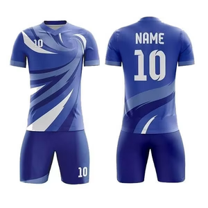 Tenue de football professionnelle pour hommes, ensemble de football uni 100% polyester, short d'été et de printemps, design personnalisé, sublimation, séchage rapide, 3D - Product Image 4