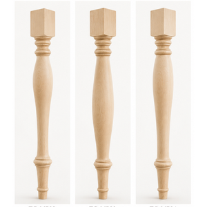 Pieds de table en bois massif, robustes, modernes, pour table à manger, bureau, table basse et îlot de cuisine - Product Image 1