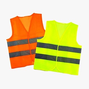 Gilet de sécurité haute visibilité unisexe en polyester, jaune avec bandes réfléchissantes noires - Product Image 3