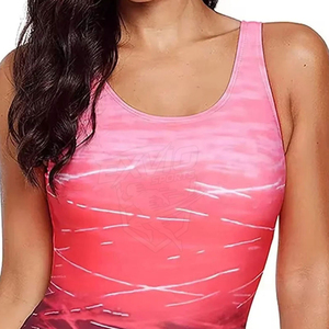 Maillot de bain une pièce pour femmes, sans manches, col en V, séchage rapide, UPF50+, spandex, polyester, design bicolore - Product Image 6