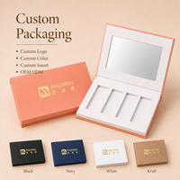 Boîte de palette d'ombres à paupières magnétique rectangulaire avec logo personnalisé, miroir, emballage cosmétique en papier rigide, fabriqué en Chine