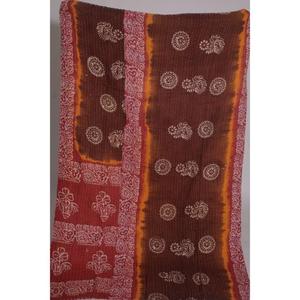Colcha Kantha Gudri Hecha a Mano en India, Reversible, de Algodón, Estilo Vintage, para Sofá y Cama - Product Image 1