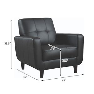 Poltrona Nera con Braccioli a Sbalzo per Soggiorno - Product Image 4