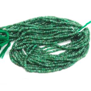 ลูกปัดมรกตธรรมชาติทรงกลมเจียระไนขนาด 3.5-4.5 มม. คุณภาพสูง สีเขียวสดใส สำหรับทำเครื่องประดับ ความยาว 16 นิ้ว ขายดี - Product Image 1