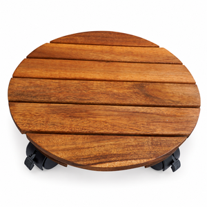 Vente en gros de caddie de plantes en bois d'acacia avec roues chariot extérieur pour plantes fabriquées au Vietnam de bonne qualité - Product Image 1