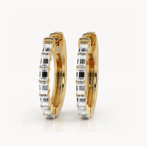 <b>Hoops</b> Earrings Diamond Earrings Gold and <b>Silver</b> Earrings Natural and Lab Grown Diamonds Earrings <b>Hoops</b> Fine Jewelry for Women - Product Image 2