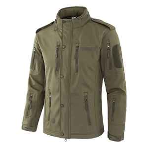 เสื้อแจ็คเก็ตคุณภาพสูง ดีไซน์ใหม่ล่าสุด ปี 2025 สำหรับผู้ชาย แบบ Tactical Softshell สำหรับกิจกรรมกลางแจ้ง ล่าสัตว์ กันน้ำ คอตั้ง มีโลโก้ด้านหน้า เหมาะสำหรับทุกเพศ - Product Image 5