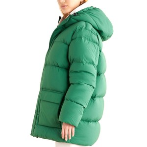 Chaqueta de Plumón con Capucha Verde para Mujer, de Primera Calidad, Cierre de Cremallera, Manga Larga, Abrigo Acolchado Cálido para Invierno, Ropa Exterior Informal - Product Image 3