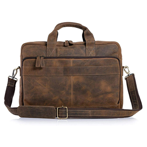 Bolso de Cuero Marrón Genuino para Hombre y Mujer, Bolso de Oficina para Portátil, Calidad Premium, Personalizable, Hecho a Mano - Product Image 1