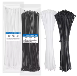 Bridas de nailon desechables, precio de fábrica al por mayor, blancas y negras de 250 mm, con certificación ROHS, autoblocantes para agrupar cables - Product Image 2