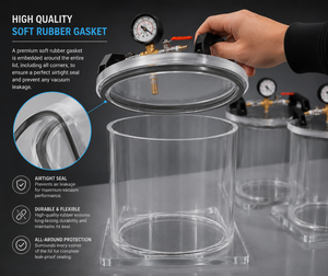 Cámara de desgasificación al vacío para fundición en el proceso de desgasificación de materiales de fundición como el yeso de resina de silicona - Product Image 3