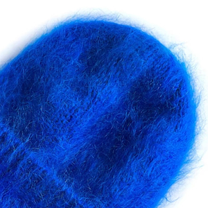 2026 Blue Knit Beanie Hat 100% Acrylic Unisex Casual <b>Winter</b> <b>Cap</b> Solid Color Adult Size 56-58CM Hand Knitted - Product Image 5