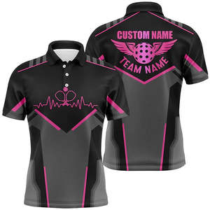 Ropa Deportiva para Hombre, Uniforme de Pickleball Personalizado, Transpirable, de Manga Corta, Estampado, 100% Poliéster - Product Image 4