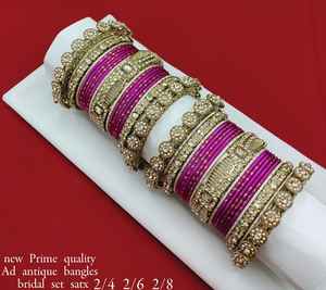 PADMAWATI BANGLES PRIVATE LIMITED Juego de Brazaletes de Lujo para Mujer, Chapados en Oro de Tungsteno, Regalo de Boda o Compromiso Indio - Product Image 1