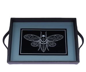 Bandeja de Servicio Rectangular de Madera de Lujo Hecha a Mano para Navidad, con Esmalte de Color Contemporáneo, para Bar, Hotel, Cócteles Premium - Product Image 1