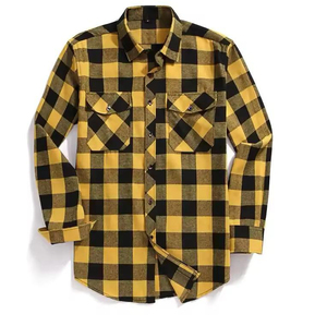 Men's Classic <b>Mandarin</b> <b>Collar</b> Solid Digital Print Flannel <b>Shirt</b> Long Sleeve Casual Summer 100% Cotton Knitted Breathable - Product Image 1