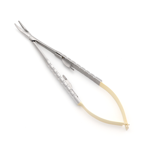 Portaagujas Castroviejo de Alta Calidad, Curvo y Redondo, TC 1.2mm 14cm, Instrumento Microquirúrgico de Acero Inoxidable - Product Image 6