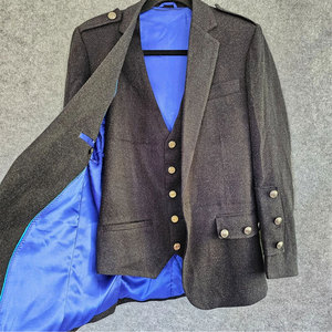 Chaqueta y chaleco escoceses Argyll de alta calidad para hombre, color gris carbón, suministros de fábrica - Product Image 1
